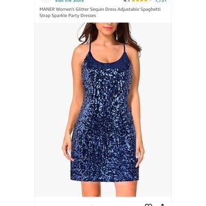 Blue sequin party dress size xxl NWT